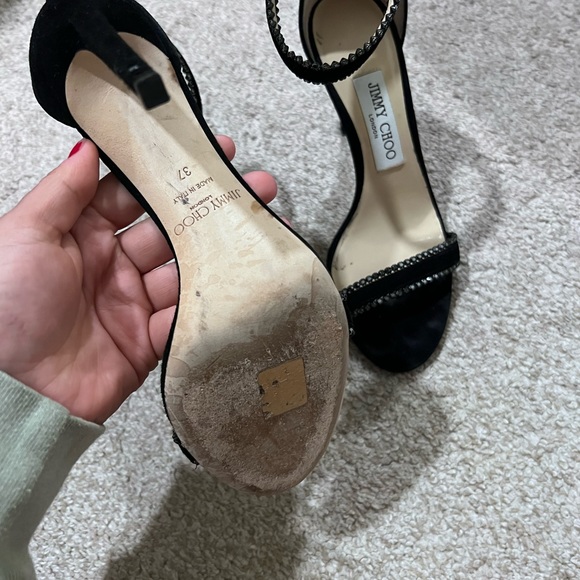 Jimmy Choo Dochas Embellished Suede Sandals - Picture 3 of 3